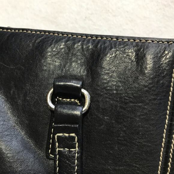 Fossil black leather mini tote bag 75082 casual everyday purse - Picture 14 of 16